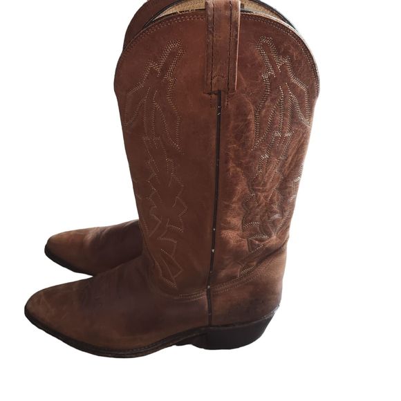 Dan Post‎ Genuine Leather Milwaukee Cowboy Boots Marlboro Brown Mens Size 11 D - Picture 8 of 10